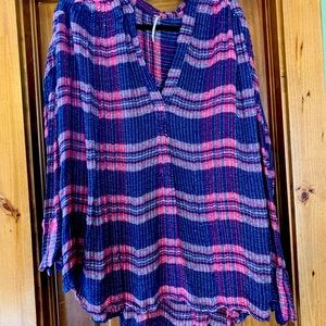 Free People plaid tunic with sparkles